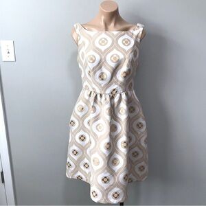 LulaKate Retro Mod Fit and Flare Dress Bridal Gold Tan Charleston SC
